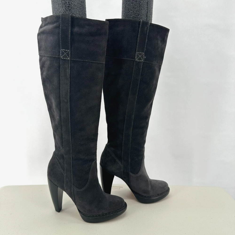 Michael Kors Knee High Boots Womens 5.5‎ Gray Suede Leather Old Money Luxury - Picture 7 of 7